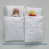 Puppenhaus Bettzeug, Miniaitur-Puppenstube Doppelbettzeug Bettwäsche Spitze, Puppenbettwäsche, Mini-Puppenkissen Bild 1