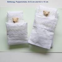 Puppenhaus Bettzeug, Miniaitur-Puppenstube Doppelbettzeug Bettwäsche Spitze, Puppenbettwäsche, Mini-Puppenkissen Bild 4