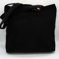 Einkaufstasche aus schwarzem Cord in Handarbeit genäht Bild 1