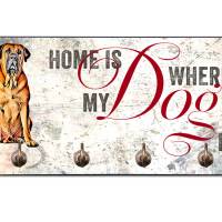 Hundegarderobe HOME IS WHERE MY DOG IS mit Bullmastiff Bild 1