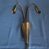 elegante Messing Wandlampe 50er Jahre hängend Bild 3