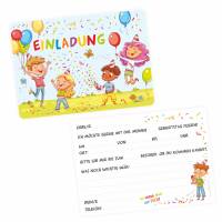 5 bunte Einladungskarten Kindergeburtstag inkl. 5 Briefumschlägen Bild 1