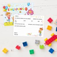 5 bunte Einladungskarten Kindergeburtstag inkl. 5 Briefumschlägen Bild 4