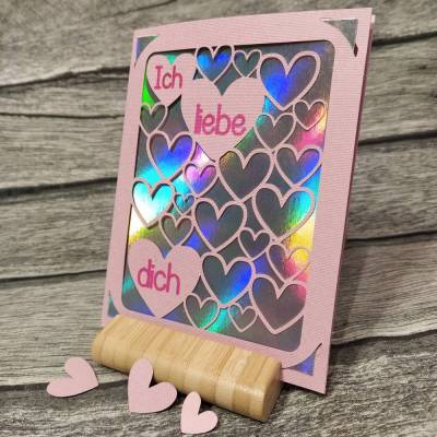 Ich liebe Herzen - Karte mit vielen Herzen