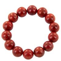 Rotes Schaumkoralle Armband, Handgefertigtes rotes Perlen-Armband, Geschenk für Sie, Perlenbänder Kugeln 14 mm Bild 1
