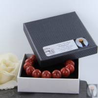 Rotes Schaumkoralle Armband, Handgefertigtes rotes Perlen-Armband, Geschenk für Sie, Perlenbänder Kugeln 14 mm Bild 3
