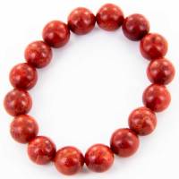 Rotes Schaumkoralle Armband,Handgefertigtes rotes Perlen-Armband, Geschenk für Sie,Koralle Armband,S Bild 1