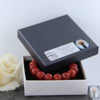 Rotes Schaumkoralle Armband,Handgefertigtes rotes Perlen-Armband, Geschenk für Sie,Koralle Armband,S Bild 7