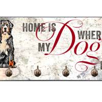 Hundegarderobe HOME IS WHERE MY DOG IS mit Berner Sennenhund Bild 1