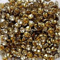 50 Perlenlinsen, Lentils, kristall halbgold, Loch seitlich Bild 1