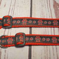 Hundehalsband Halsband "Pfoten-Liebe", rot, 21cm-30cm, 2cm breit Bild 2