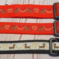 Hundehalsband Halsband "Dackel-Liebe", grau, 24cm-35cm, 2,5cm breit Bild 4