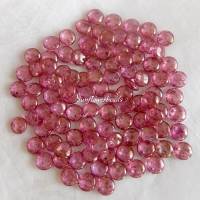 50 Perlenlinsen, Lentils, kristall rosa marmor, Loch seitlich Bild 1