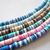 Katsuki Perlen, Polymer Clay, Scheiben 6 mm ,mehrfarbig ein Strang 400 Stück Bild 1