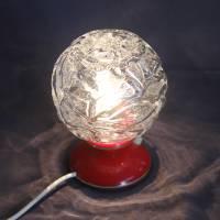 roteTischlampe mit Glaskuppel 60er Jahre Bild 1