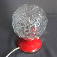 roteTischlampe mit Glaskuppel 60er Jahre Bild 2