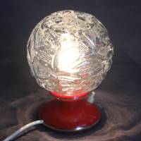 roteTischlampe mit Glaskuppel 60er Jahre Bild 3