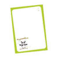A6 Notizblock Panda Schaukel grün - 50 Blatt To do Liste Einkaufszettel Planer Bild 1