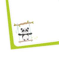 A6 Notizblock Panda Schaukel grün - 50 Blatt To do Liste Einkaufszettel Planer Bild 2