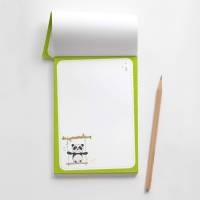 A6 Notizblock Panda Schaukel grün - 50 Blatt To do Liste Einkaufszettel Planer Bild 3