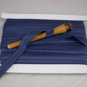 1 m elastisch Schrägband uni 16 mm, dunkelblau Bild 3
