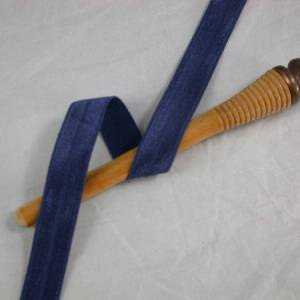 1 m elastisch Schrägband uni 16 mm, dunkelblau Bild 4