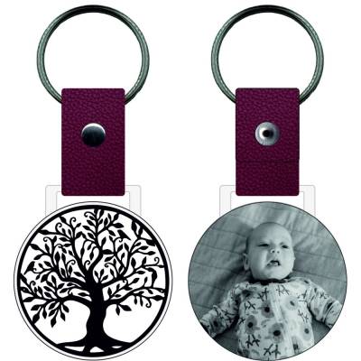 Schlüsselanhänger "Lebensbaum" Muttertag Personalisierbar aus Edelstahl, Gravur von Bild oder Foto von Traumgrav
