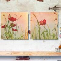 ANEMONEN Frühlingsblumen 2er Set auf Holz Leinwand Print Wanddeko Landhausstil VintageStyle ShabbyChic handmade kaufen Bild 2