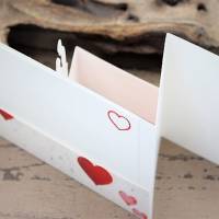 Glückwunschkarte zur Hochzeit - 3D-Karte mit Herzmotiv und Brautpaar, besondere Kartenform Bild 5