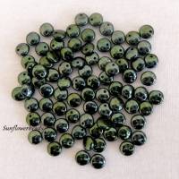 50 Perlenlinsen, Lentils, oliv metallic, Loch seitlich Bild 1