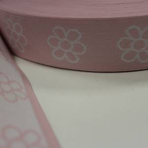 1 m tolles, weiches Blumen-Gummiband 40 mm, rosa Bild 1