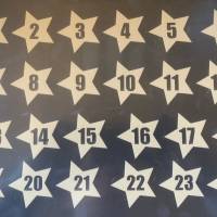 Weihnachten Bügelbild Sterne in Wunschfarbe - 24 Stück - Adventskalender - Stern zum aufbügeln - Adventszeit Deko Bild 8