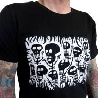 Not nice guys, Bio Fairtrade T-Shirt Männer, Skelette, schwarz, Siebdruck handbedruckt. Bild 2