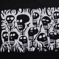 Not nice guys, Bio Fairtrade T-Shirt Männer, Skelette, schwarz, Siebdruck handbedruckt. Bild 4