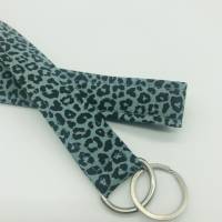 Find-mich-schneller Schlüsselband dusty mint,Schlüsselanhänger Leoparden Muster Bild 2