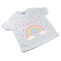 T-Shirt, Kinder T-Shirt mit Namen, Mädchen, Motiv Regenbogen Bild 1