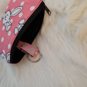 Geldbörse Schlüsselmäppchen Hase   portemonnaie rosa  Geldtasche Beutel  Schlüsselmäppchen Schlüsseletui Bild 3
