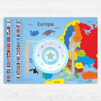 stabiles Vinyl Tischset - Europa mit Flaggen und Hauptstädten Kinder Platzset abwaschbar reißfest farbecht Bild 4
