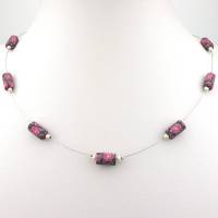 Halskette mit Blütenperlen und Zuchtperlen Bild 1