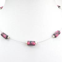 Halskette mit Blütenperlen und Zuchtperlen Bild 2