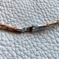 ORANGEN -Calcit Edelsteinkette -mit einer Libelle in 925er Silber, geflochtener Lederkette mit Verschluss Bild 3