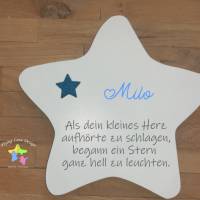 Erinnerung an ein Sternenkind, Geschenk für Sterneneltern, individuelle gestaltetes Trauergeschenk, weißer Stern Stern Bild 1