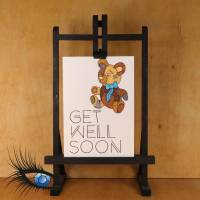 ►2022-0026◄ Karte B6 - GESUNDHEIT "Get well soon + Teddy" Bild 1