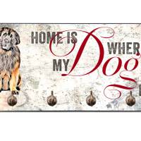 Hundegarderobe HOME IS WHERE MY DOG IS mit Leonberger Bild 1