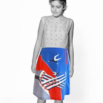 FARBIGER MIDI-ROCK aus Bio-Baumwolle