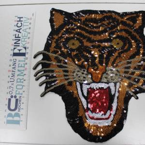 Pailettenapplikation mit Tiger, 24 cm hoch Bild 3