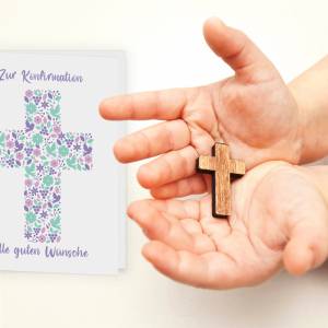 Karte zur Konfirmation, Konfirmationskarte Mädchen zur evangelischen Segnung, Konfi Grußkarte Mädchen Bild 6