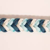Hundehalsband, Sofortkauf, Paracordhalsband, Weiß, Hellblau, Blau, Halsumfang 44 cm, Sofortkauf Bild 3