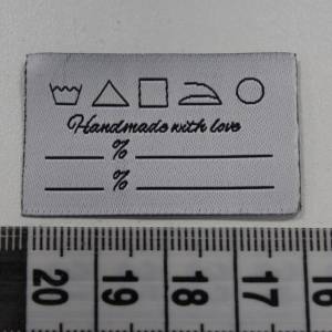 0,30 Euro/Stück Label Etiketten 40 mm Handmade Pflegehinweise Bild 1