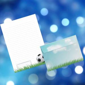 Friendly Fox Kinder Briefpapier Fußball, 1x DIN A5 Schreibblock mit Linien und 20 Umschläge, Kinder Briefblock liniert Bild 6